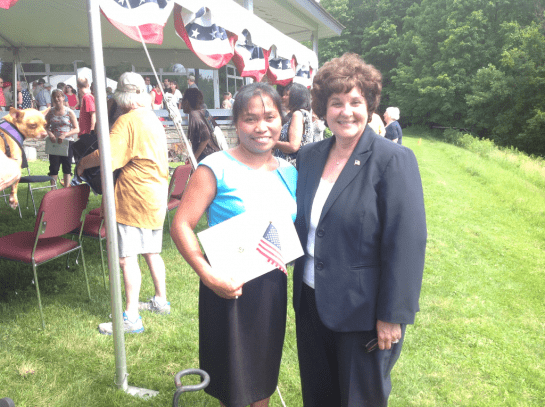 Sen Marchione at citizenship ceremony II, July 4, 2013